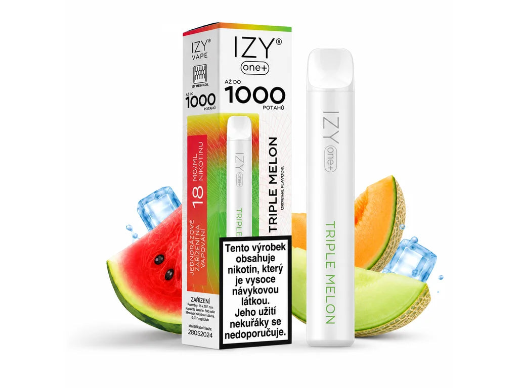 IZY VAPE ONE+ Triple Melon 18 mg – jednorázová elektronická cigareta se sladkou kombinací tří melounových chutí