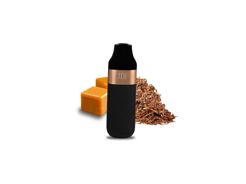 Jednorázová e-cigareta JDI MARCH Tobacco Caramel s tabákovo-karamelovou příchutí, náplní 2 ml a výběrem síly nikotinu