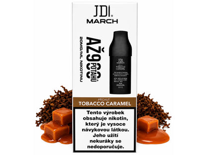 Náhradní cartridge JDI Tobacco Caramel s 2ml náplní, nikotinovou solí 20 mg/ml a výdrží až 900 potahů