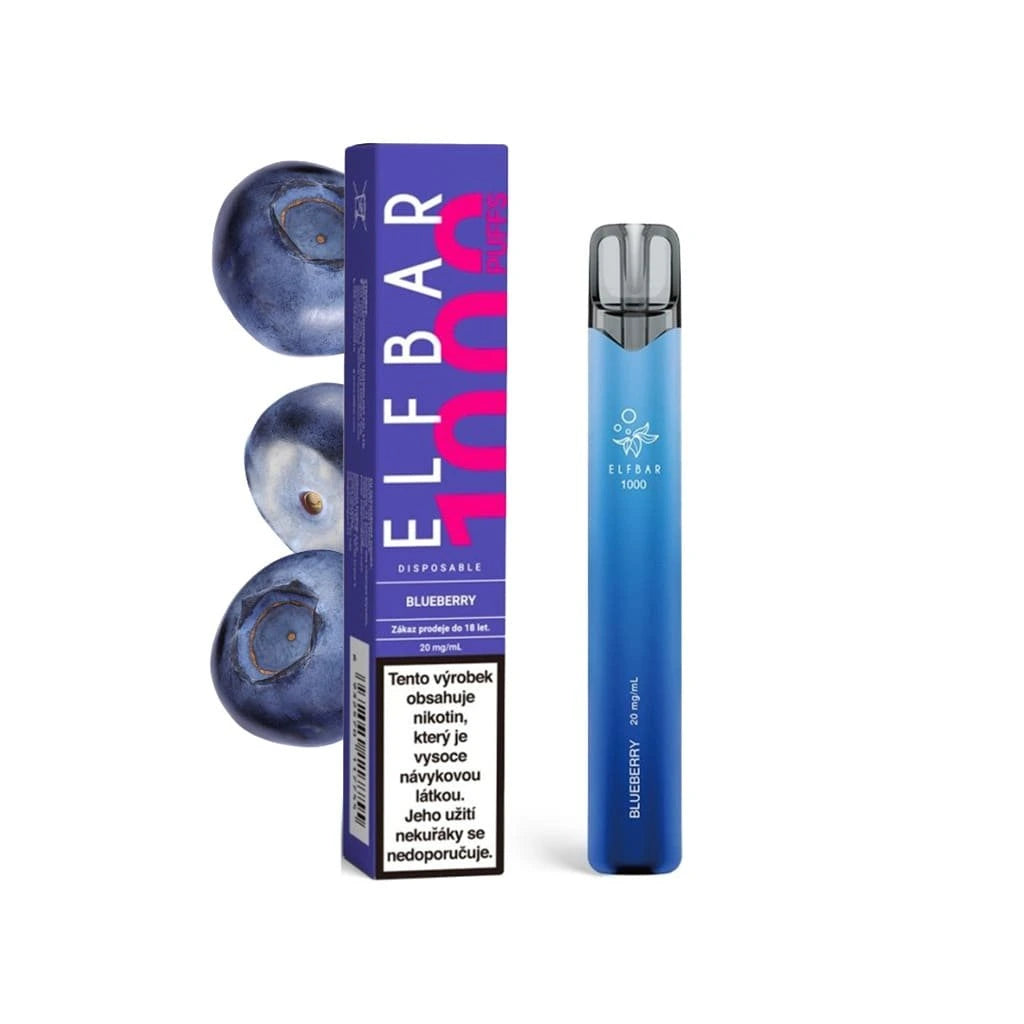 ELF BAR 1000 Blueberry 1000 potahů jednorázová e-cigareta Borůvka 20 mg nikotinu