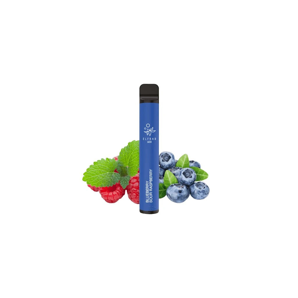 ELF BAR Blue Sour Raspberry jednorázová e-cigareta 600 potahů 20 mg kyselo-sladký berry mix
výrazná borůvka a malina