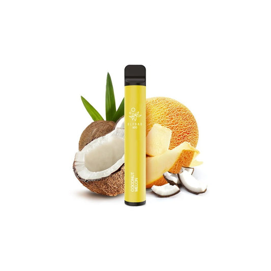 ELF BAR Coconut Melon jednorázová e-cigareta 600 potahů 20 mg s tropickou příchutí kokos meloun