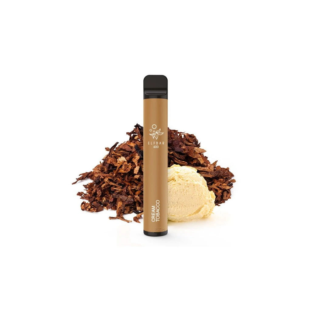 ELF BAR Cream Tobacco jednorázová e-cigareta 600 potahů 20 mg nikotinu tabák
