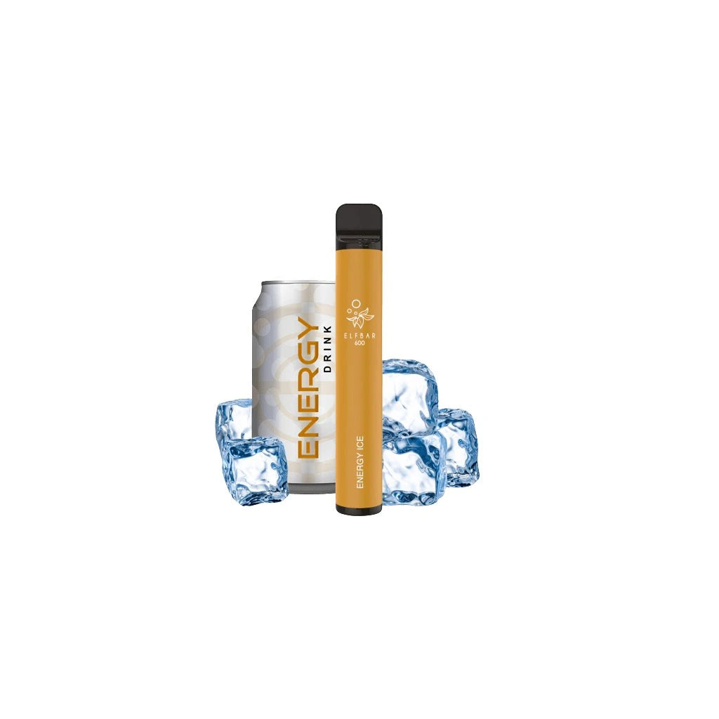 ELF BAR Energy Ice jednorázová e-cigareta 600 potahů s příchutí energy drinku 20 mg nikotinu