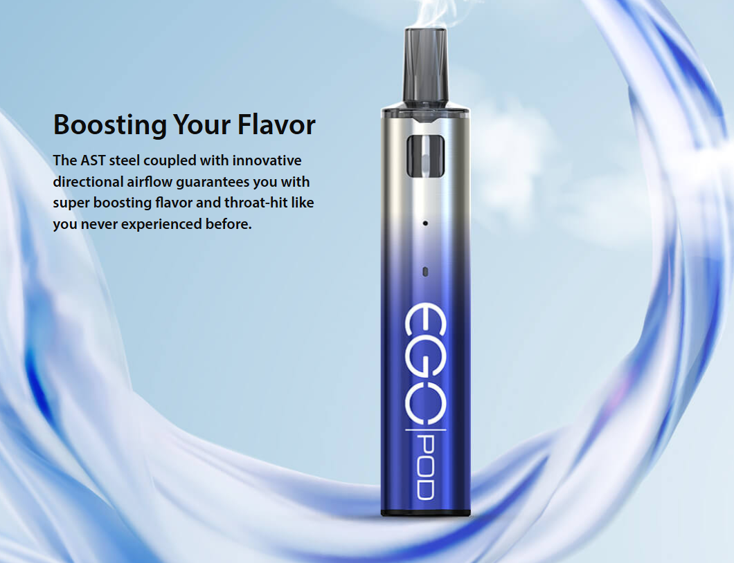 Modrá MTL POD e-cigareta Joyetech eGo AIO AST s technologií AST Steel pro výraznou chuť