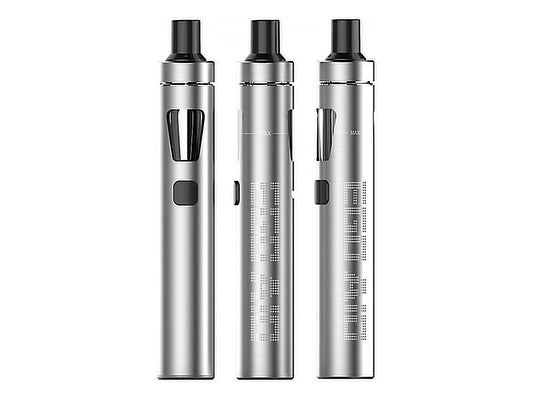 Stříbrná e-cigareta Joyetech eGo AIO ECO Friendly s micro USB nabíjením a funkcí passthrough