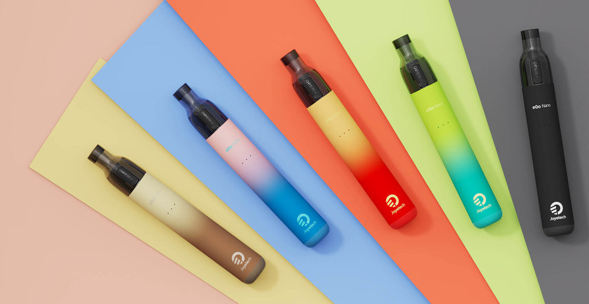 Detail plnitelných POD e-cigaret Joyetech eGo Nano v barevných a černém provedení