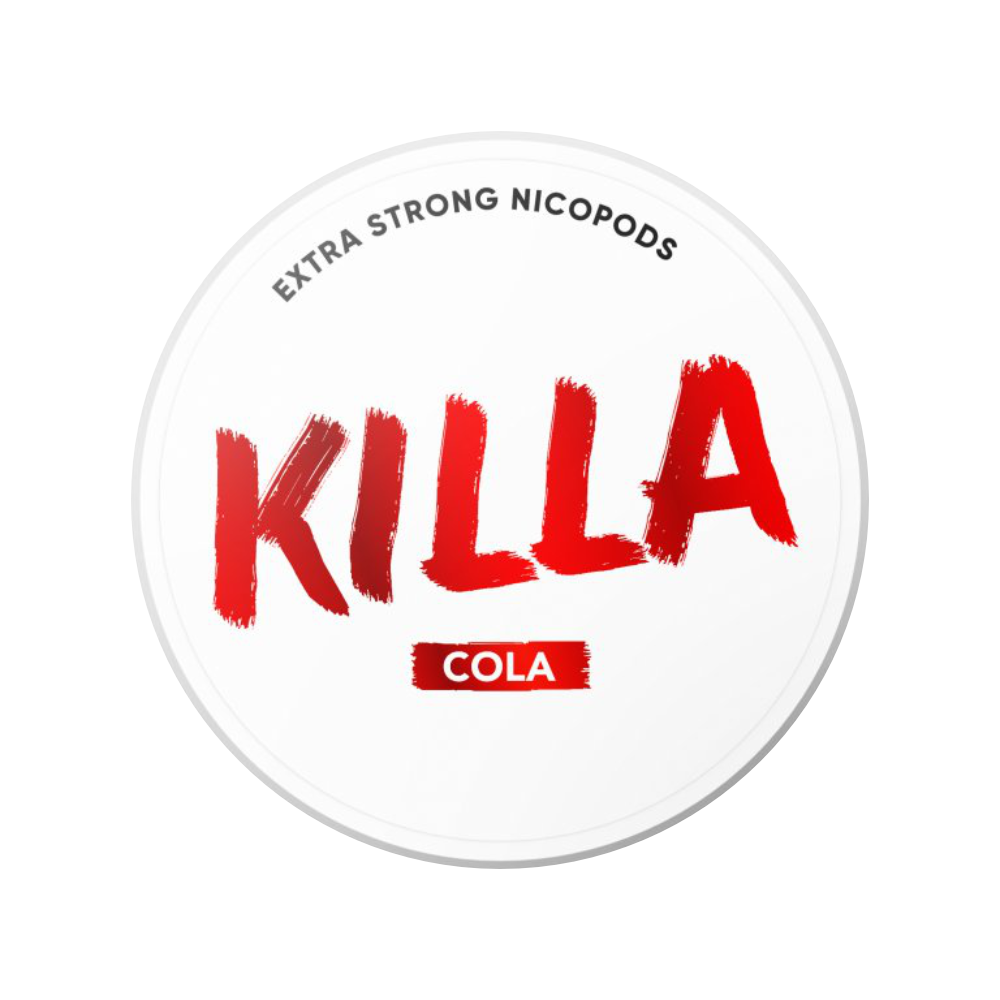 Killa Cola – nikotinové sáčky s chutí klasického colového nápoje, sladké karamelové tóny a silný nikotinový efekt