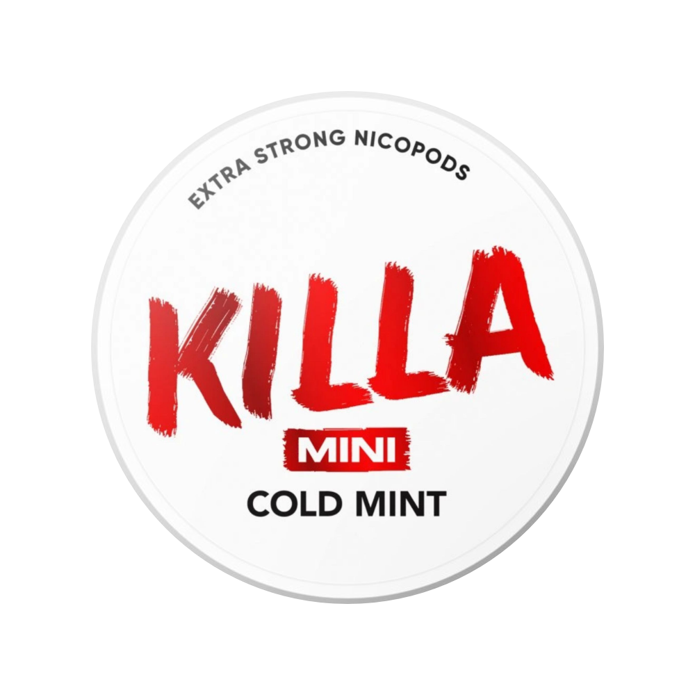 Killa Mini Cold Mint – nikotinové sáčky v mini formátu s intenzivní mátou a silným mentolovým chladivým efektem, dlouhotrvající svěžest