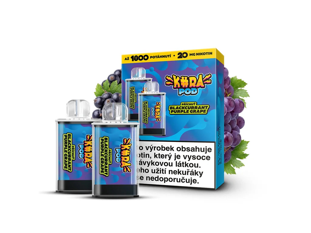 KURA POD Blackcurrant Purple Grape předplněné náhradní pody s příchutí černý rybíz a fialové hrozny, 20 mg/ml