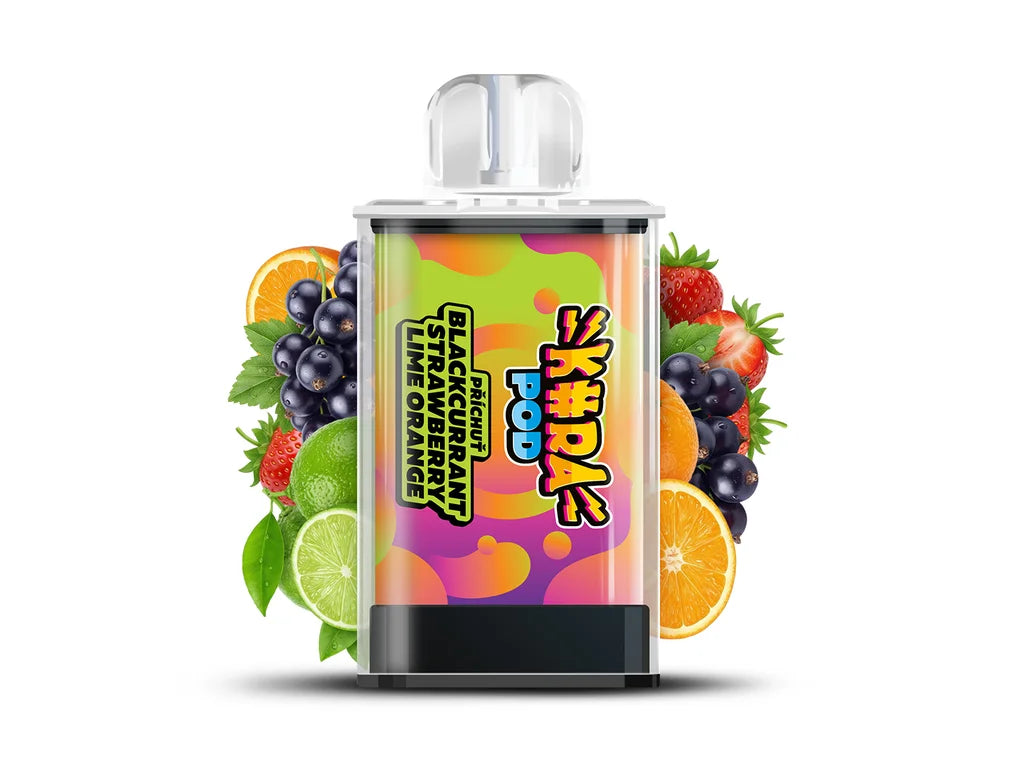 Dvě náplně KURA POD Blackcurrant Strawberry Lime Orange po 2 ml s celkovou výdrží až 1800 potahů