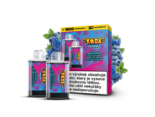 KURA POD Blueberry Blue Raspberry předplněné náhradní pody s příchutí borůvka a malina, 20 mg/ml