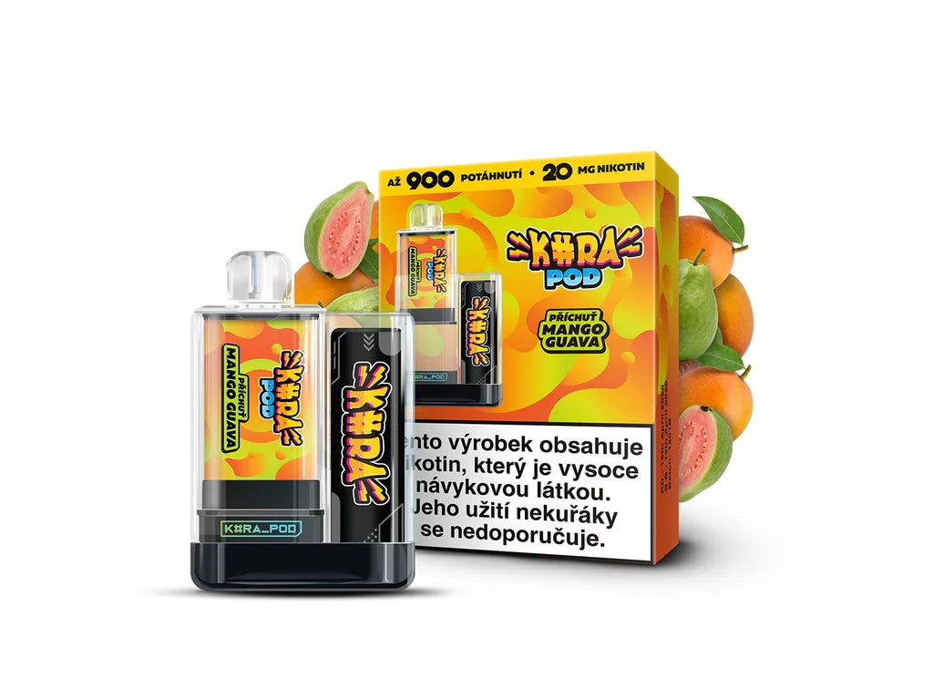 KURA POD KIT Mango Guava dobíjecí elektronická cigareta s příchutí mango a guava, 20 mg/ml