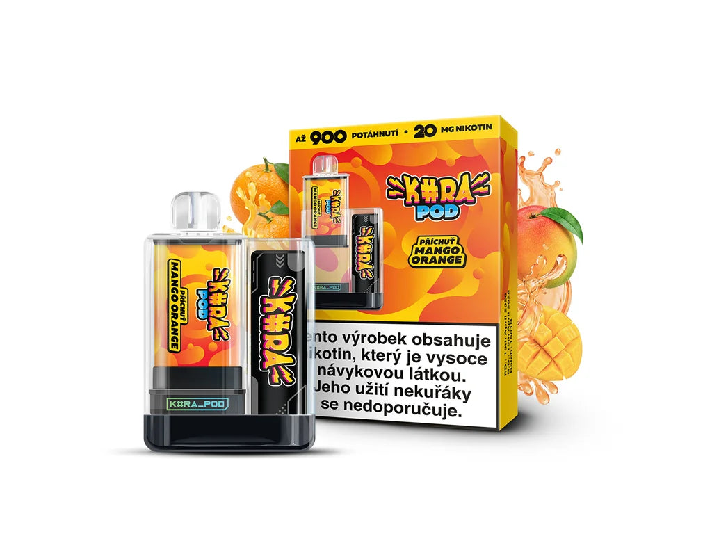 KURA POD KIT Mango Orange dobíjecí elektronická cigareta s příchutí mango a pomeranč, 20 mg/ml