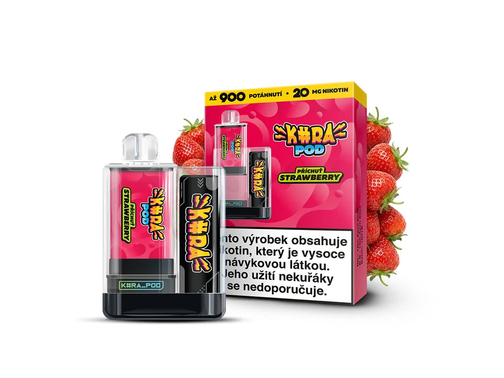 KURA POD KIT Strawberry dobíjecí elektronická cigareta s příchutí jahoda, 20 mg/ml