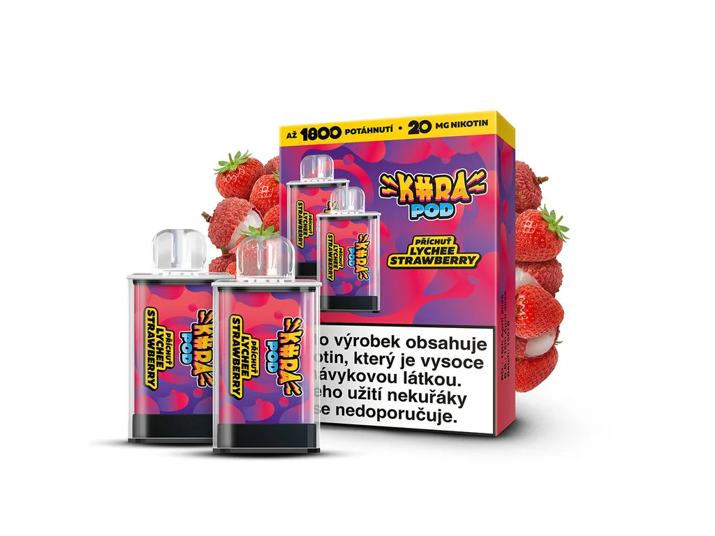 KURA POD Lychee Strawberry předplněné náhradní pody s příchutí liči a jahoda, 20 mg/ml