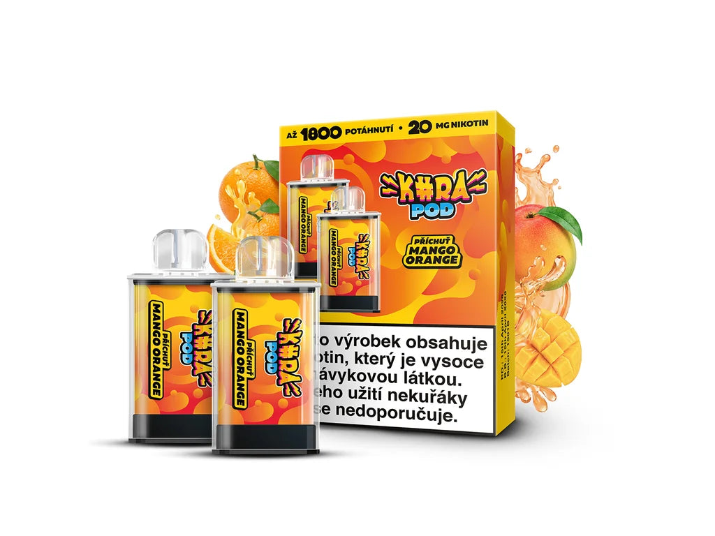 KURA POD Mango Orange předplněné náhradní pody s příchutí mango a pomeranč, 20 mg/ml