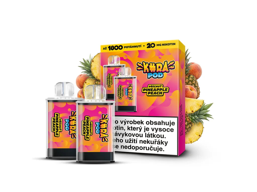 KURA POD Pineapple Peach předplněné náhradní pody s příchutí ananas a broskev, 20 mg/ml