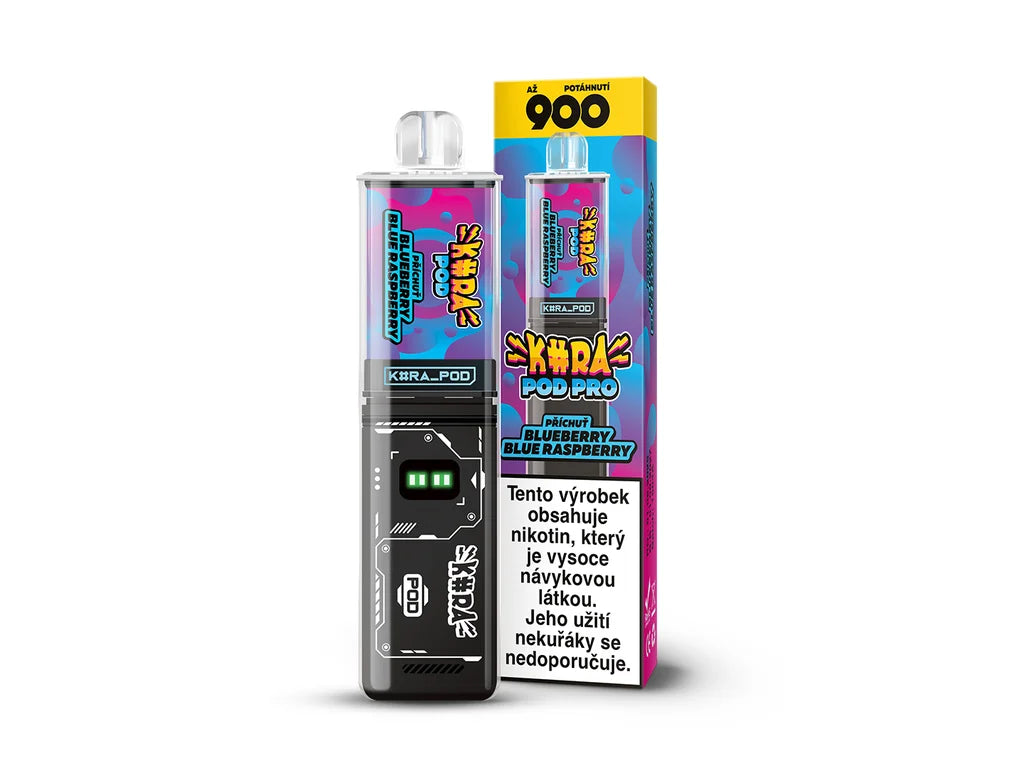 KURA POD PRO KIT Blueberry Blue Raspberry s baterií 650 mAh, displejem a USB-C nabíjením