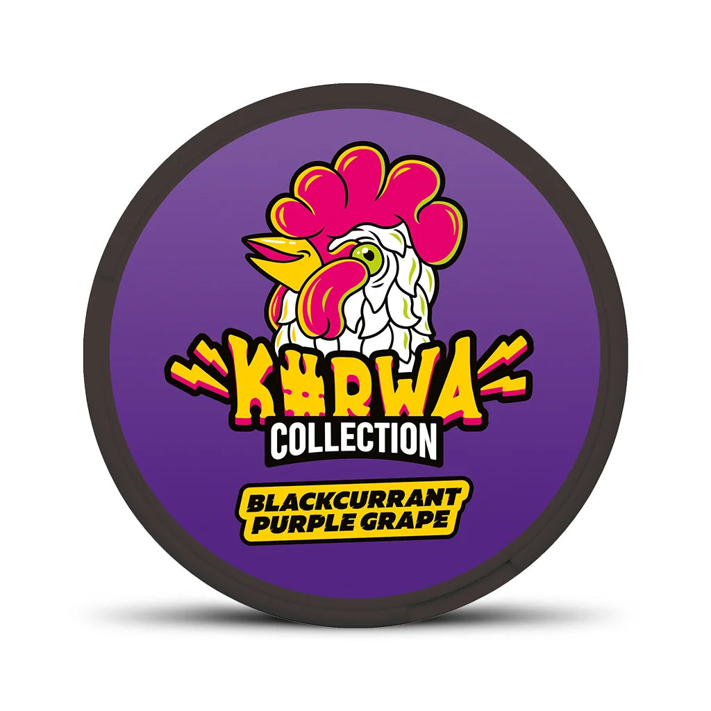 KURWA COLLECTION Blackcurrant Purple Grape nikotinové sáčky s černým rybízem a hrozny, 12 mg na sáček