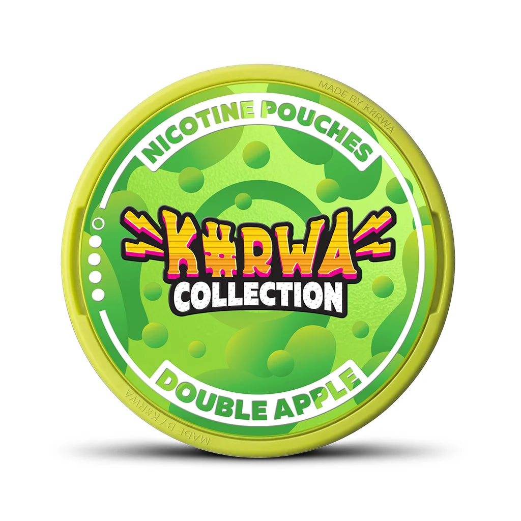 Detail dózy KURWA COLLECTION Double Apple s jablečnou příchutí a obsahem 12 mg nikotinu v sáčku