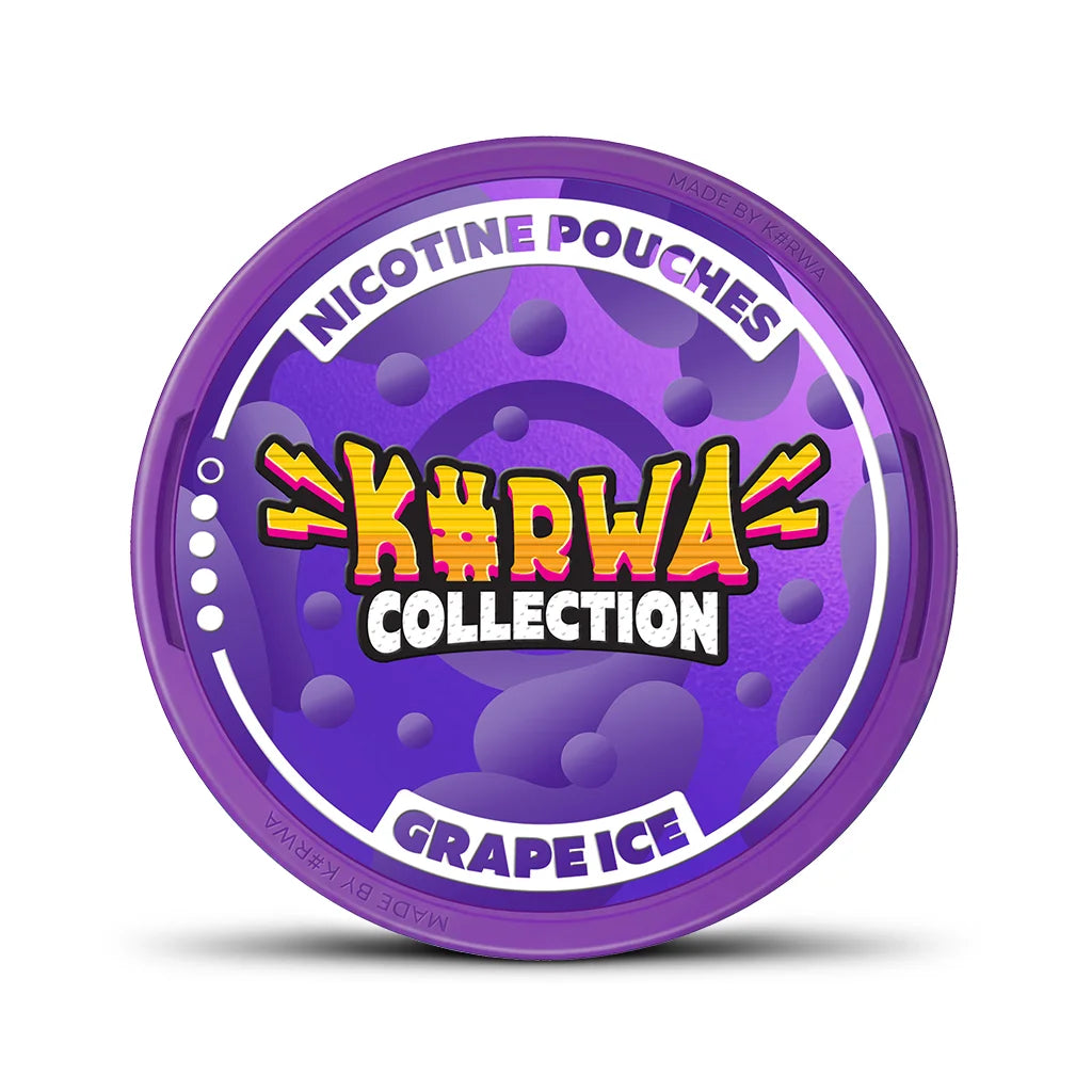 Detail dózy KURWA COLLECTION Grape Ice s hroznovou příchutí a obsahem 12 mg nikotinu v sáčku