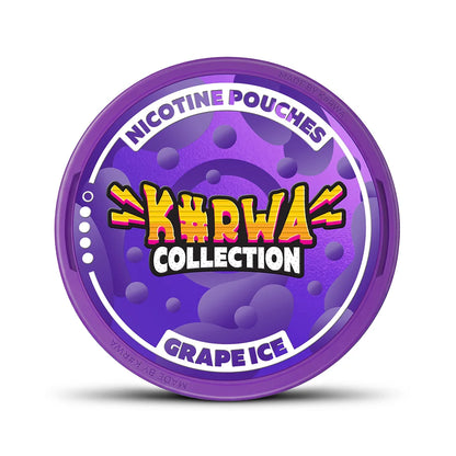 Detail dózy KURWA COLLECTION Grape Ice s hroznovou příchutí a obsahem 12 mg nikotinu v sáčku