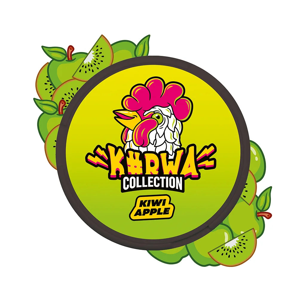 Detail dózy KURWA COLLECTION Kiwi Apple s kombinací exotického kiwi a svěžího jablka