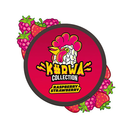 Detail balení KURWA COLLECTION Raspberry Strawberry se sladkou jahodou a nakyslou malinou
