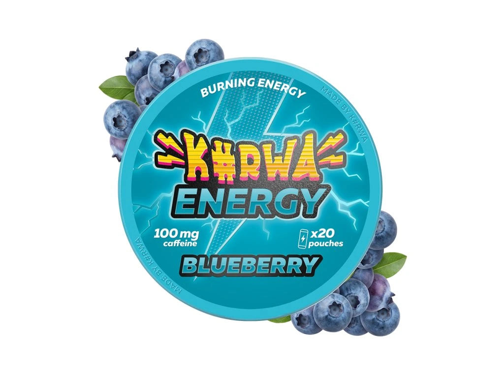 KURWA ENERGY BLUEBERRY kofeinové sáčky balení s příchutí borůvky