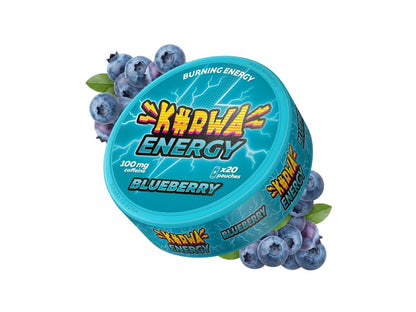 Detail kofeinového sáčku KURWA ENERGY BLUEBERRY