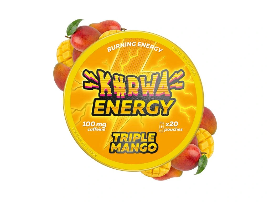 KURWA ENERGY TRIPLE MANGO kofeinové sáčky balení s příchutí manga