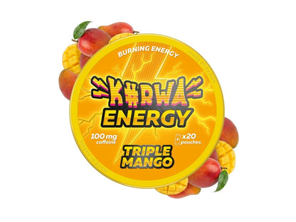 KURWA ENERGY TRIPLE MANGO kofeinové sáčky balení s příchutí manga