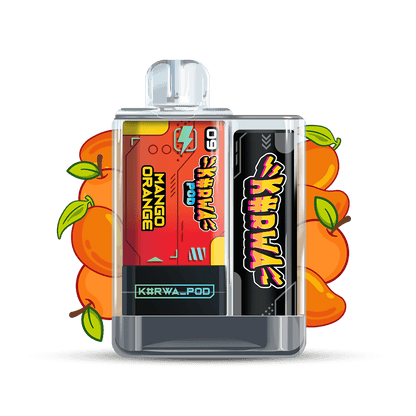 KURWA Pod Kit Mango Orange – dobíjecí POD systém s USB-C, kombinace manga a pomeranče, elektronická cigareta, 700 puffs