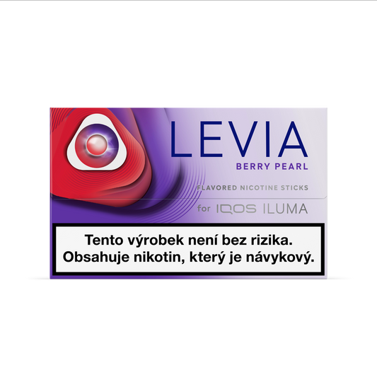 Krabička LEVIA Berry Pearl s 20 beztabákovými nikotinovými náplněmi s příchutí borůvek a jahodovou kapslí pro IQOS ILUMA