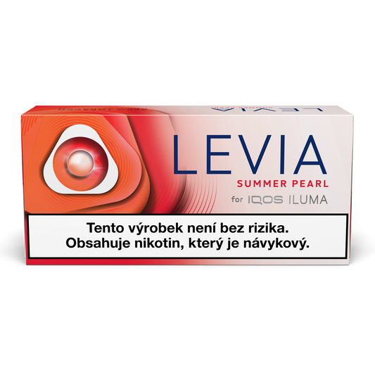 Karton LEVIA Summer Pearl s 10 krabičkami a 200 nikotinovými náplněmi bez tabáku s jahodovou a melounovou příchutí