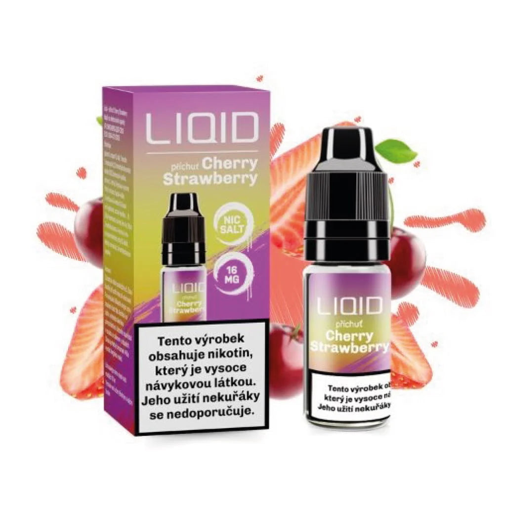LIO LIQUID Salt Cherry Strawberry e-liquid 10 ml 16 mg s příchutí třešně a jahody