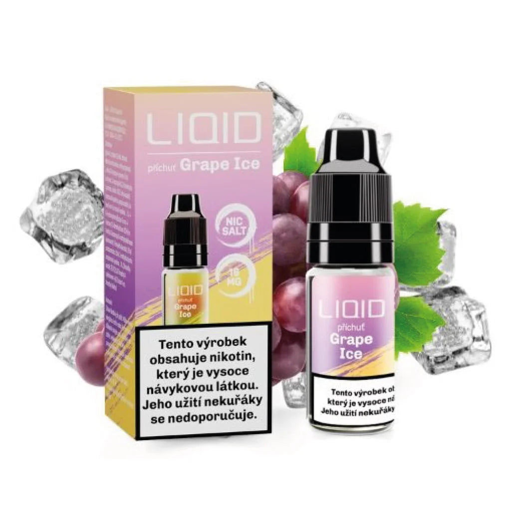 LIO LIQUID Salt Grape Ice e-liquid 10 ml 16 mg s nikotinovou solí, hroznovým vínem a chladivým Ice efektem