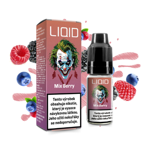 LIO LIQUID Salt Mix Berry e-liquid 10 ml – sladký a šťavnatý mix lesních plodů s malinami, ostružinami a borůvkami, ideální pro MTL i pod systémy
