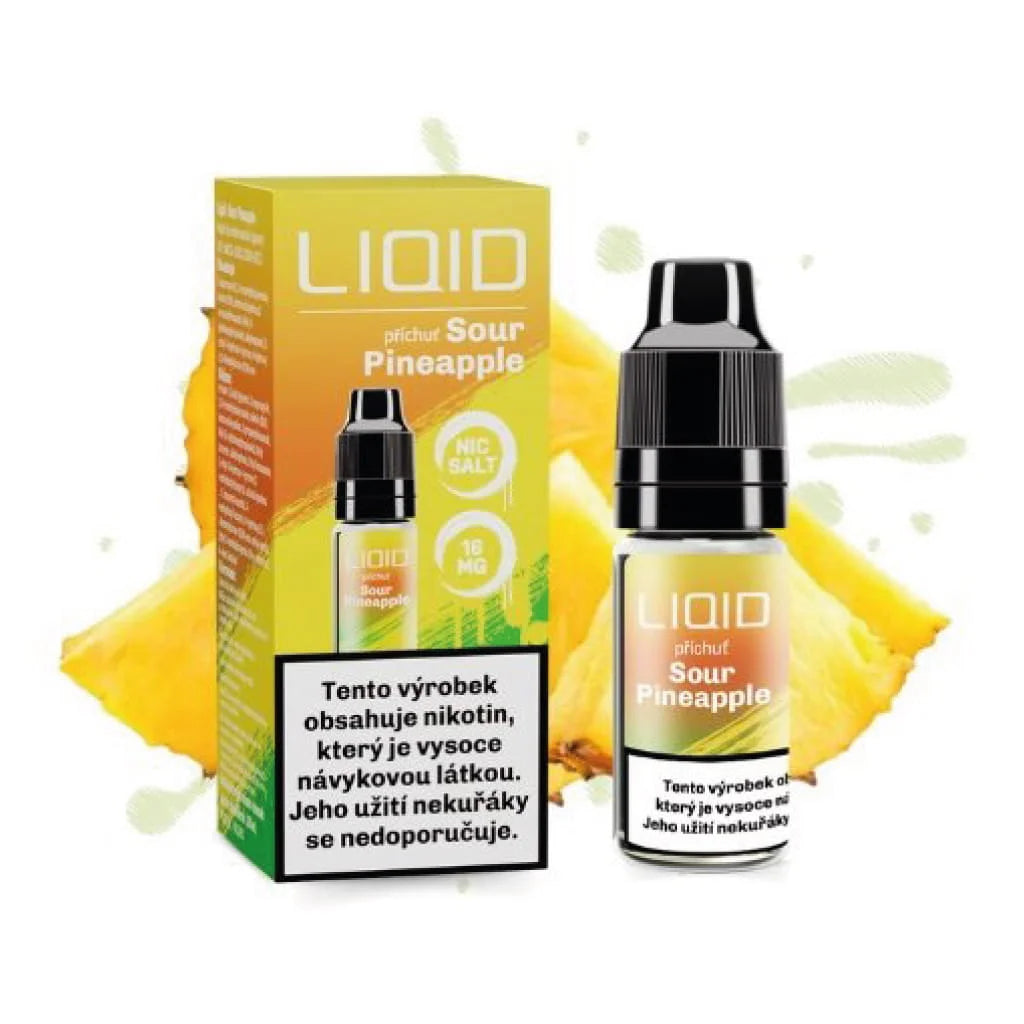 LIO LIQUID Salt Sour Pineapple e-liquid 10 ml 16 mg s nikotinovou solí a příchutí kyselého ananasu