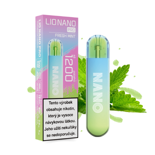 LIO NANO PRO Fresh Mint jednorázová elektronická cigareta s intenzivní mátovou příchutí
