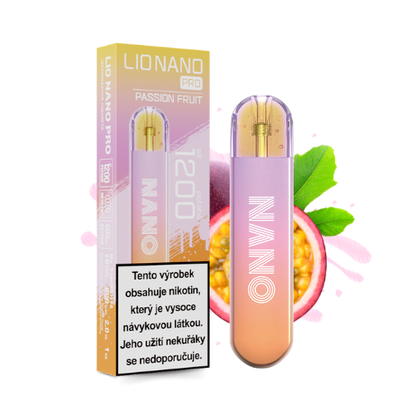 LIO NANO PRO Passion Fruit jednorázová elektronická cigareta s příchutí marakuji