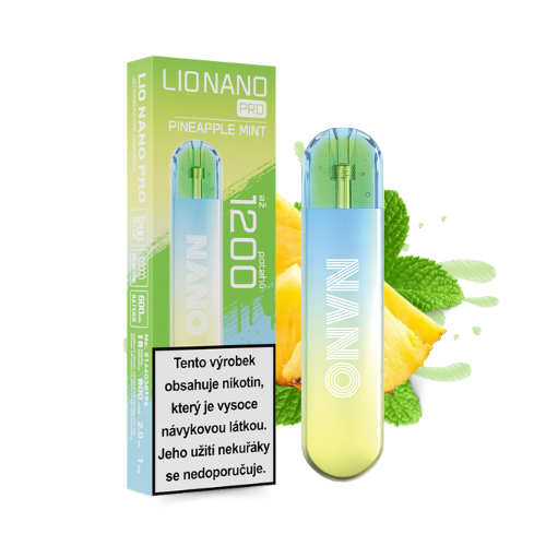 LIO NANO PRO Pineapple Mint jednorázová elektronická cigareta s příchutí ananasu a máty