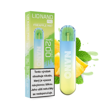 LIO NANO PRO Pineapple Mint jednorázová elektronická cigareta s příchutí ananasu a máty
