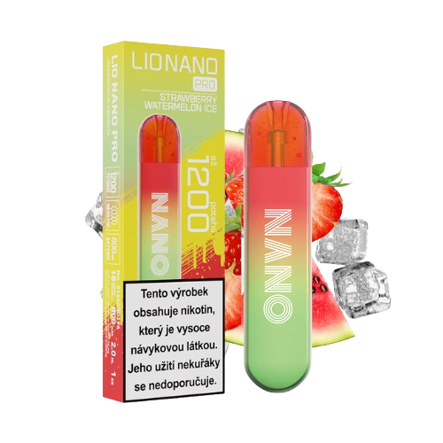 LIO NANO PRO Strawberry Watermelon Ice jednorázová elektronická cigareta s jahodou a vodním melounem