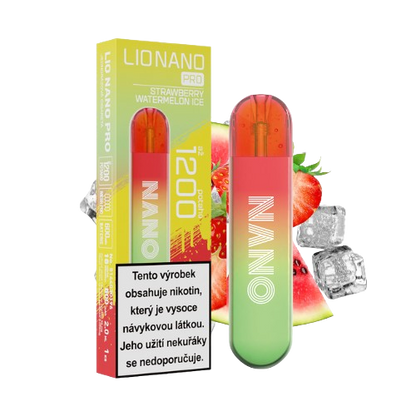 LIO NANO PRO Strawberry Watermelon Ice jednorázová elektronická cigareta s jahodou a vodním melounem