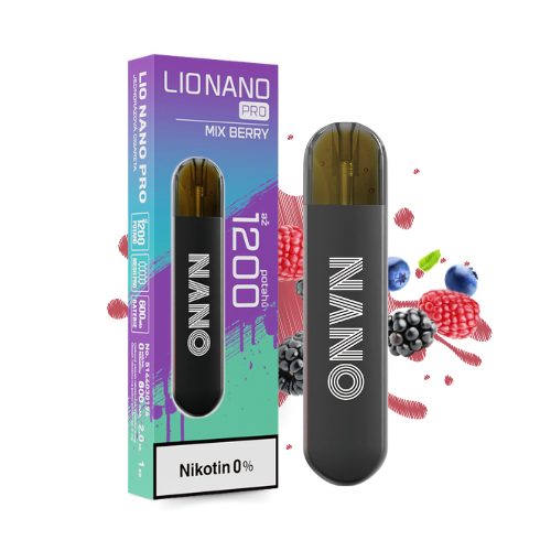 LIO NANO PRO ZERO Mix Berry beznikotinová jednorázová elektronická cigareta s lesním ovocem