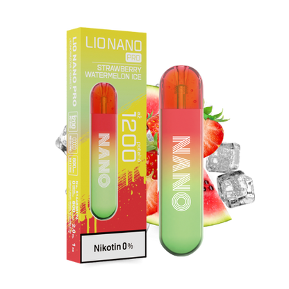 LIO NANO PRO ZERO Strawberry Watermelon Ice beznikotinová jednorázová elektronická cigareta