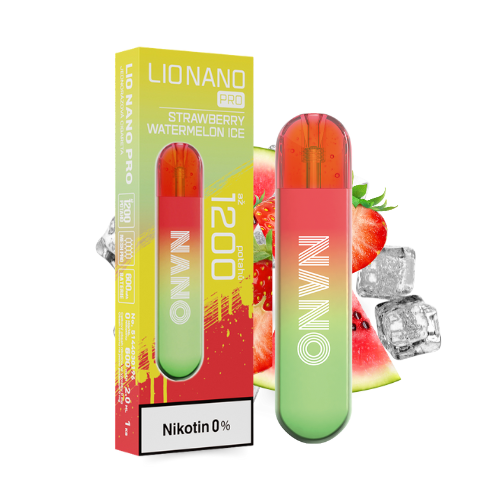 LIO NANO PRO ZERO Strawberry Watermelon Ice beznikotinová jednorázová elektronická cigareta