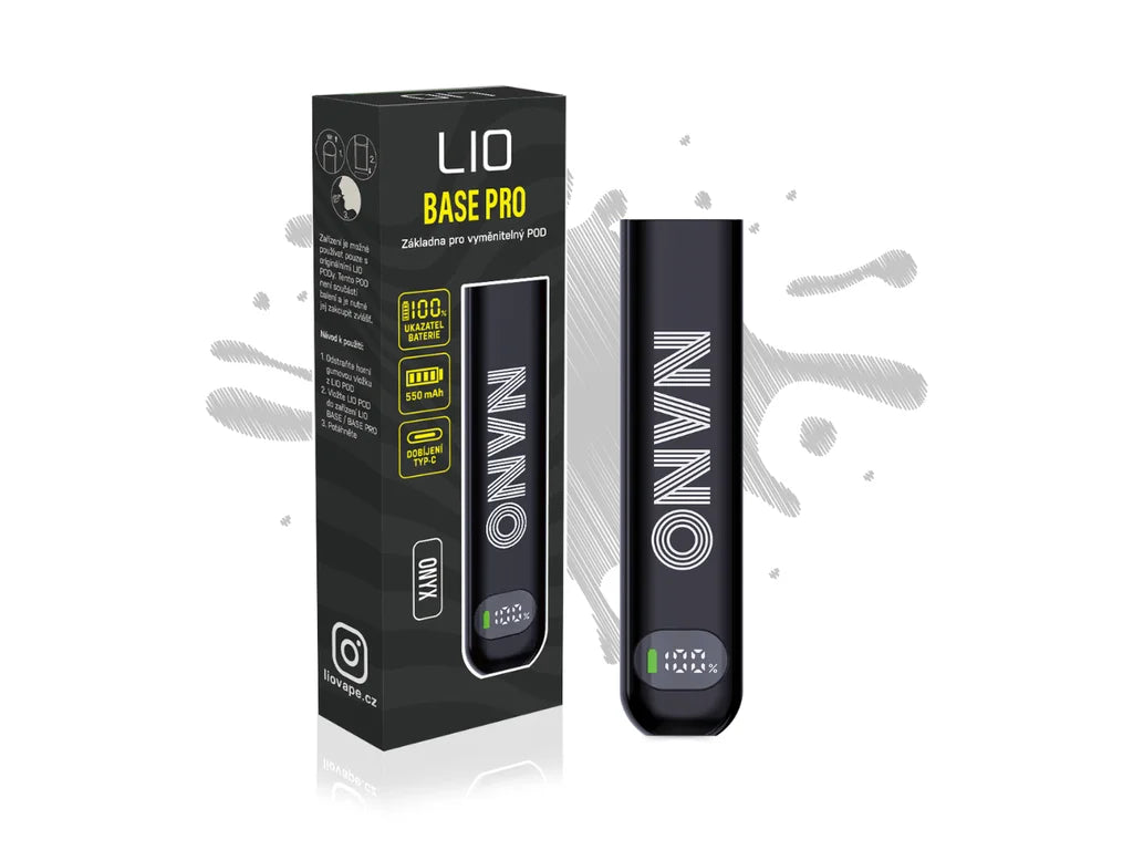 Černá POD e-cigareta LIO POD BASE PRO Onyx 550 mAh s barevným displejem